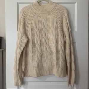 J. Crew mock neck cable knit sweater